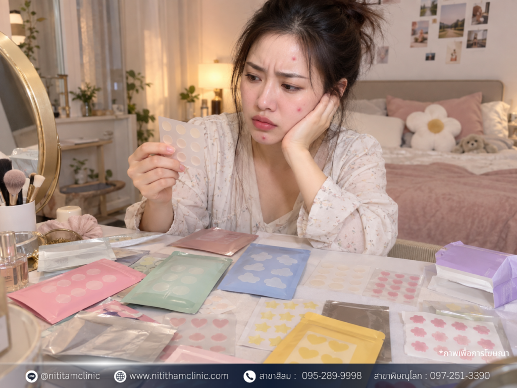 ทำไมใช้แผ่นแปะสิวแล้วบางเม็ดไม่ยุบ